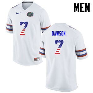 Men Duke Dawson White Florida #7 USA Flag Fashion Stitched Jerseys