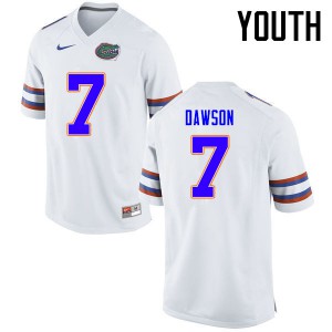 Youth Duke Dawson White Florida Gators #7 High School Jersey