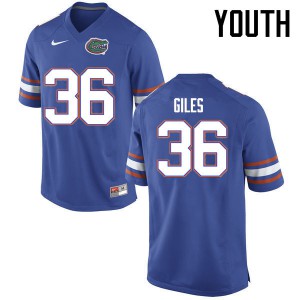 Youth Eddie Giles Blue Florida Gators #36 High School Jersey