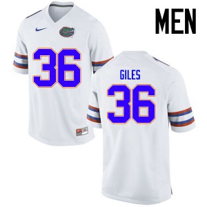 Men's Eddie Giles White Florida #36 University Jerseys