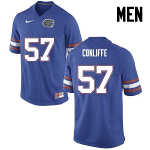Men's Elijah Conliffe Blue Florida Gators #57 University Jersey