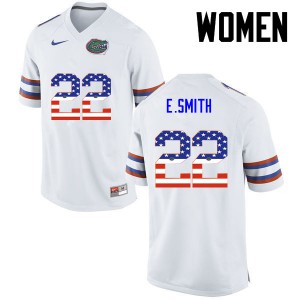 Women Emmitt Smith White Florida #22 USA Flag Fashion Alumni Jerseys