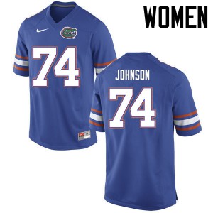 Women's Fred Johnson Blue UF #74 Official Jersey