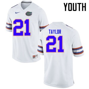 Youth Fred Taylor White Florida #21 Stitched Jerseys