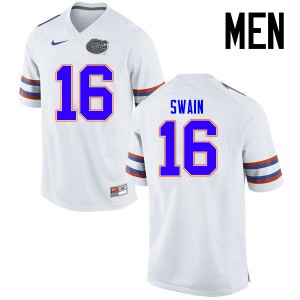 Mens Freddie Swain White University of Florida #16 Embroidery Jersey