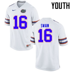 Youth Freddie Swain White Florida #16 Stitched Jerseys