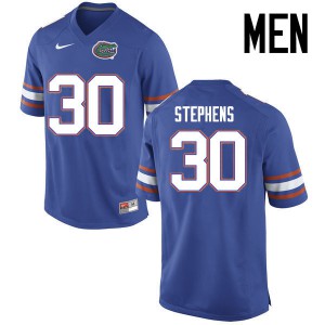 Mens Garrett Stephens Blue Florida #30 Football Jersey