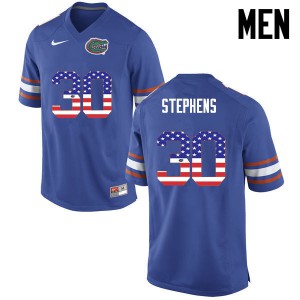 Mens Garrett Stephens Blue Florida #30 USA Flag Fashion Player Jersey