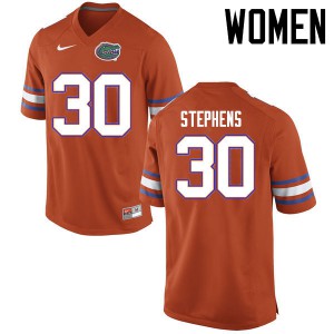 Women's Garrett Stephens Orange Florida Gators #30 Football Jerseys