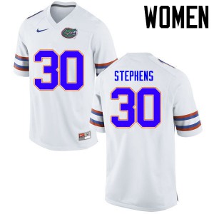Women's Garrett Stephens White University of Florida #30 Stitch Jersey