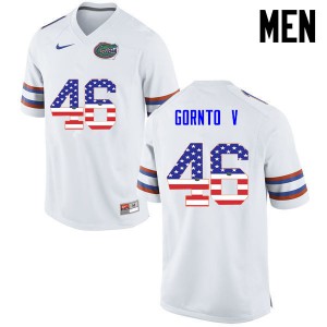 Men Harry Gornto V White Florida Gators #46 USA Flag Fashion Player Jerseys
