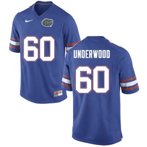 Men Houston Underwood Blue Florida Gators #60 Embroidery Jerseys