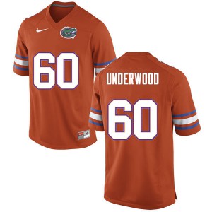 Mens Houston Underwood Orange Florida #60 Stitch Jersey