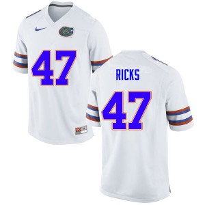 Mens Isaac Ricks White Florida #47 Football Jersey