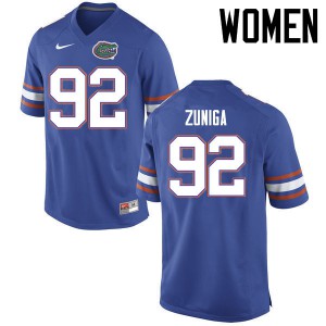 Womens Jabari Zuniga Blue Florida Gators #92 Stitched Jersey
