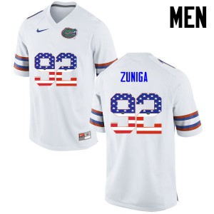 Men's Jabari Zuniga White UF #92 USA Flag Fashion High School Jerseys