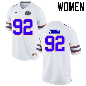 Women Jabari Zuniga White Florida #92 NCAA Jersey