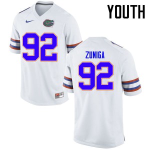 Youth Jabari Zuniga White Florida Gators #92 High School Jerseys