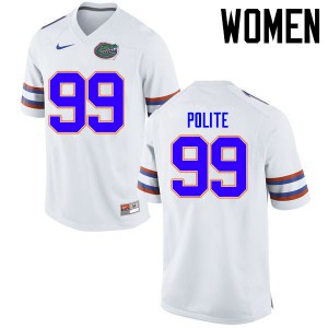 Women's Jachai Polite White Florida Gators #99 Player Jerseys