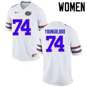 Women's Jack Youngblood White Florida #74 University Jersey