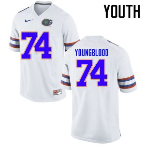 Youth Jack Youngblood White Florida Gators #74 Stitch Jerseys