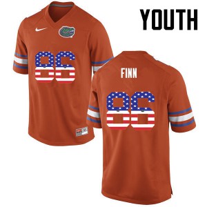 Youth Jacob Finn Orange UF #86 USA Flag Fashion College Jersey