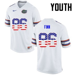 Youth Jacob Finn White Florida #86 USA Flag Fashion Alumni Jersey