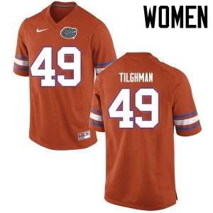 Women Jacob Tilghman Orange Florida #49 Stitch Jersey