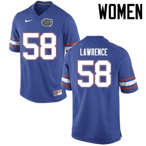 Womens Jahim Lawrence Blue Florida #58 Player Jerseys
