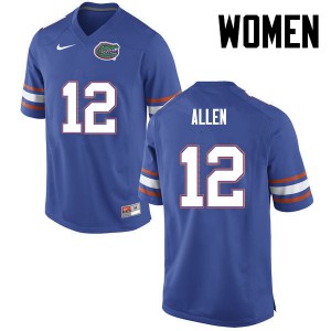 Women's Jake Allen Blue University of Florida #12 Embroidery Jerseys
