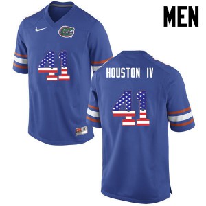Men's James Houston IV Blue Florida #41 USA Flag Fashion Stitch Jerseys