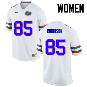 Womens James Robinson White Florida Gators #85 NCAA Jerseys
