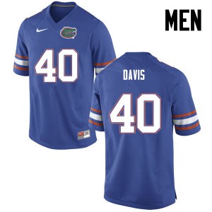 Men Jarrad Davis Blue University of Florida #40 Stitched Jersey