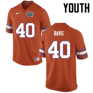 Youth Jarrad Davis Orange Florida #40 NCAA Jerseys