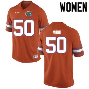 Women Jeremiah Moon Orange Florida #50 Embroidery Jerseys