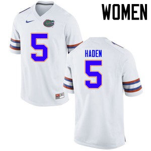 Womens Joe Haden White Florida #5 Stitch Jersey