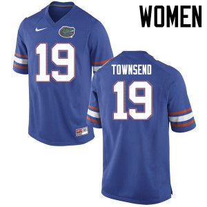Womens Johnny Townsend Blue Florida #19 Stitched Jersey