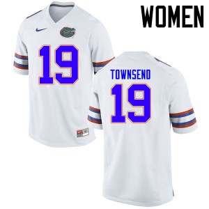Womens Johnny Townsend White Florida #19 Stitch Jerseys