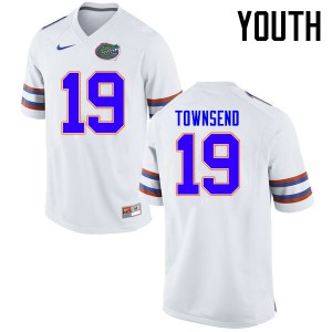 Youth Johnny Townsend White UF #19 Embroidery Jerseys