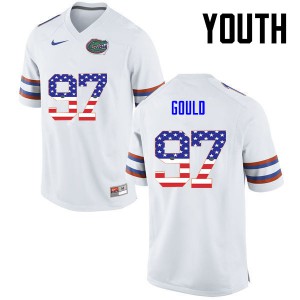 Youth Jon Gould White Florida #97 USA Flag Fashion Stitched Jerseys