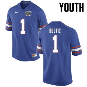 Youth Jonathan Bostic Blue Florida #1 Stitched Jersey
