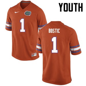 Youth Jonathan Bostic Orange Florida #1 NCAA Jerseys