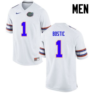 Mens Jonathan Bostic White Florida #1 Stitch Jersey