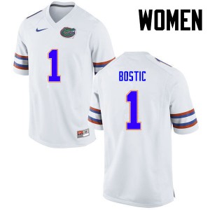 Women Jonathan Bostic White Florida #1 Alumni Jersey