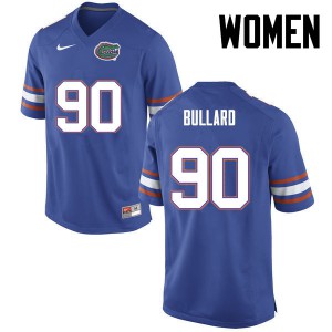 Women Jonathan Bullard Blue Florida Gators #90 Official Jerseys