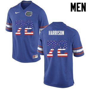Men Jonotthan Harrison Blue Florida #72 USA Flag Fashion Football Jerseys