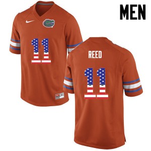 Mens Jordan Reed Orange Florida #11 USA Flag Fashion Embroidery Jersey