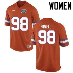 Womens Jorge Powell Orange Florida Gators #98 Embroidery Jerseys
