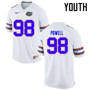 Youth Jorge Powell White Florida #98 Embroidery Jersey