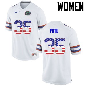 Women Joseph Putu White Florida #35 USA Flag Fashion Football Jersey